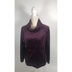 Calvin Klein Aubergine Cowl Neck Velour Pullover - PS